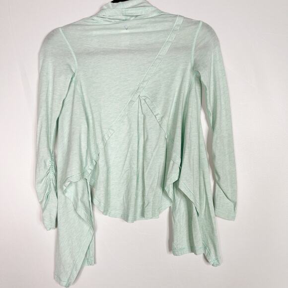 Ivivva by Lululemon Girls 6 Light Green Fours a Charm Wrap Top Pima Cotton Drape - Picture 2 of 11